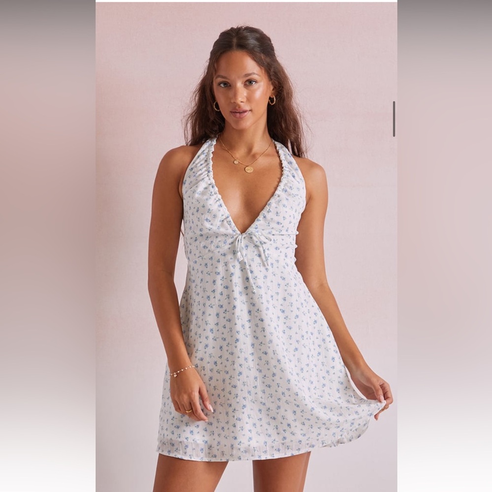 Floral Halter Neck Dress